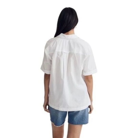 Madewell Signature Poplin Short Sleeve Button Down Shirt Size Small Cotton - Picture 3 of 10